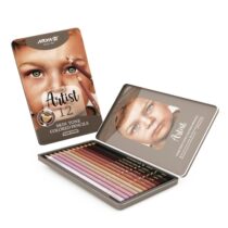 مدادرنگی 12 رنگ جعبه فلزی رنگ پوست تیره آریا آرتیست