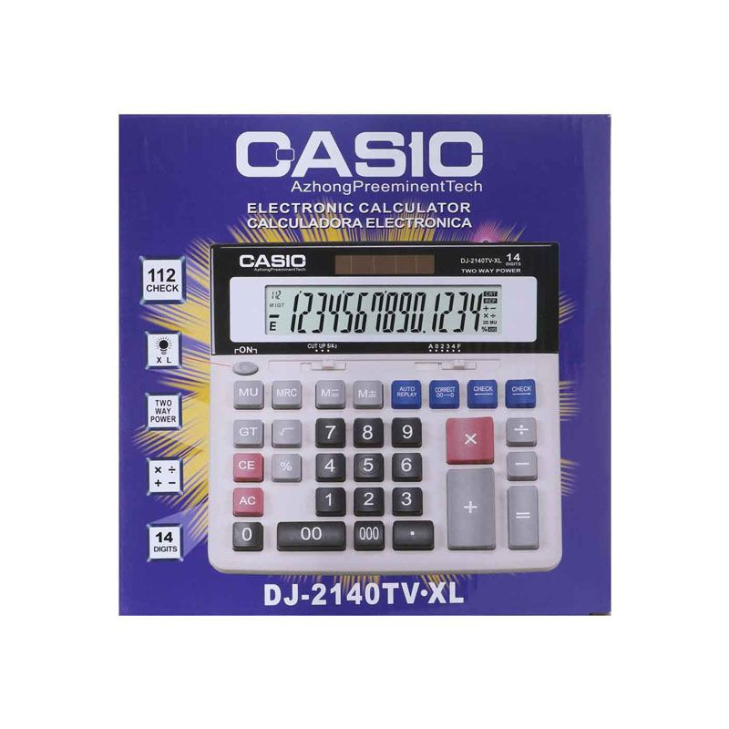 Casio-desktop-calculator-model-DJ-2140TV.XL ماشین حساب رومیزی کاسیو مدل DJ-2140TV.XL