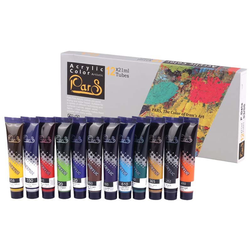 Pars-Acrylic-Paint-Set-12-Colors-3 ست رنگ اکریلیک 12 رنگ پارس