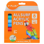 ماژیک اکریلیک 8 رنگ مدل AP240410 وای پلاس Y.PLUS